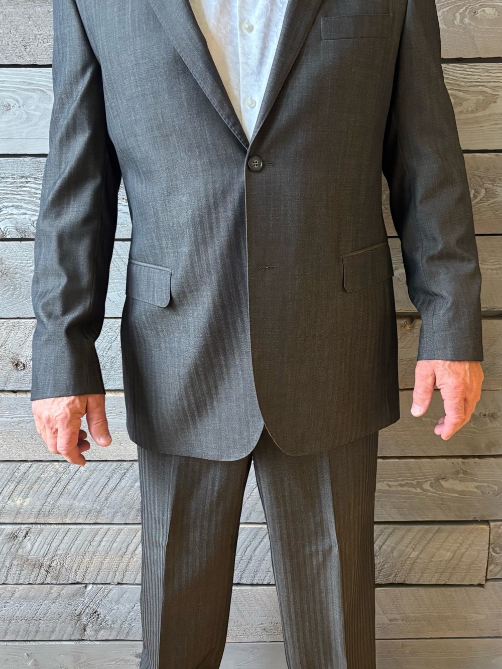 Guy Laroche Charcoal Pinstripe Two-Piece Suit
